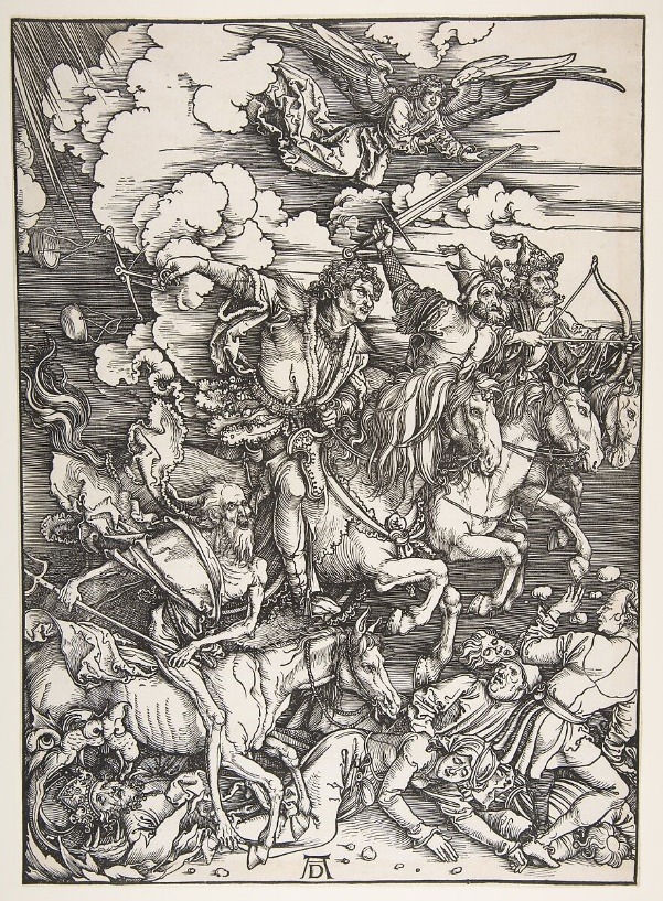 The Four Horsemen, from "The Apocalypse", Albrecht Dürer (German, Nuremberg 1471–1528 Nuremberg), Woodcut