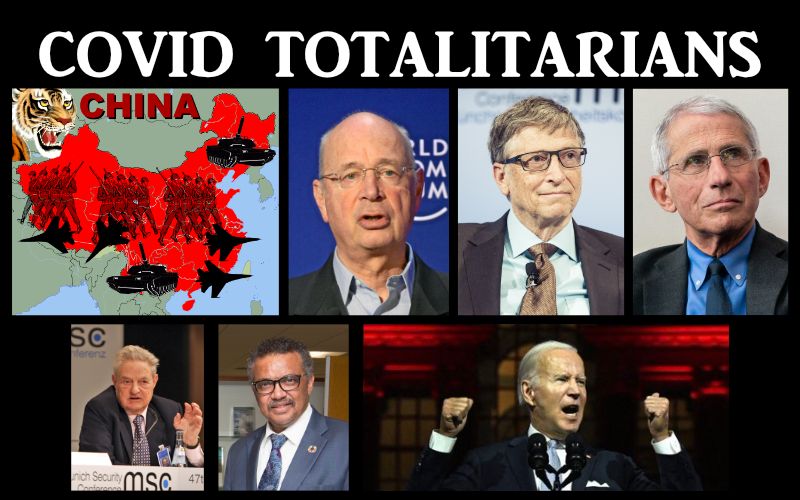 A Collage of world leaders and scientists that have shown to be Covid Totalitarians