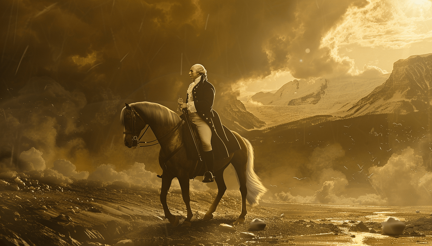 a heroic image of George Washington , digital art, digital illustration