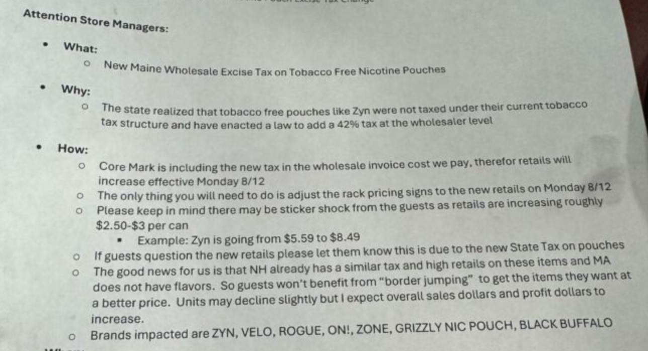 Zynflation: Nicotine Pouches to Soar in Maine Thanks to 42% Excise Tax Hike