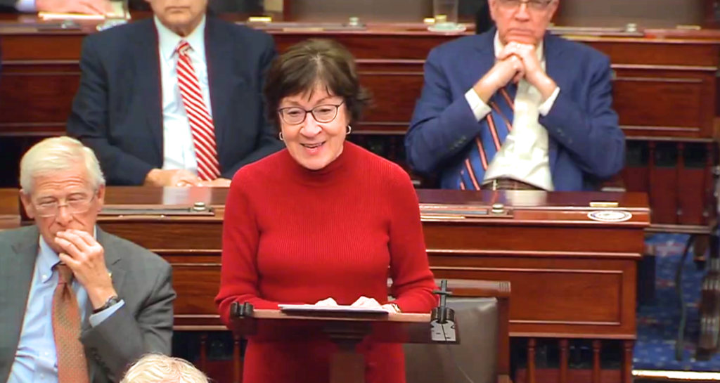 Susan Collins Did Not Miss a Vote in 118th Congress, Extending Nearly Three Decade Perfect Voting Streak