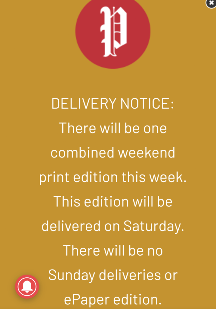 Snow Joke: Maine’s Largest Paper Cancels E-editions Due to a Snowstorm