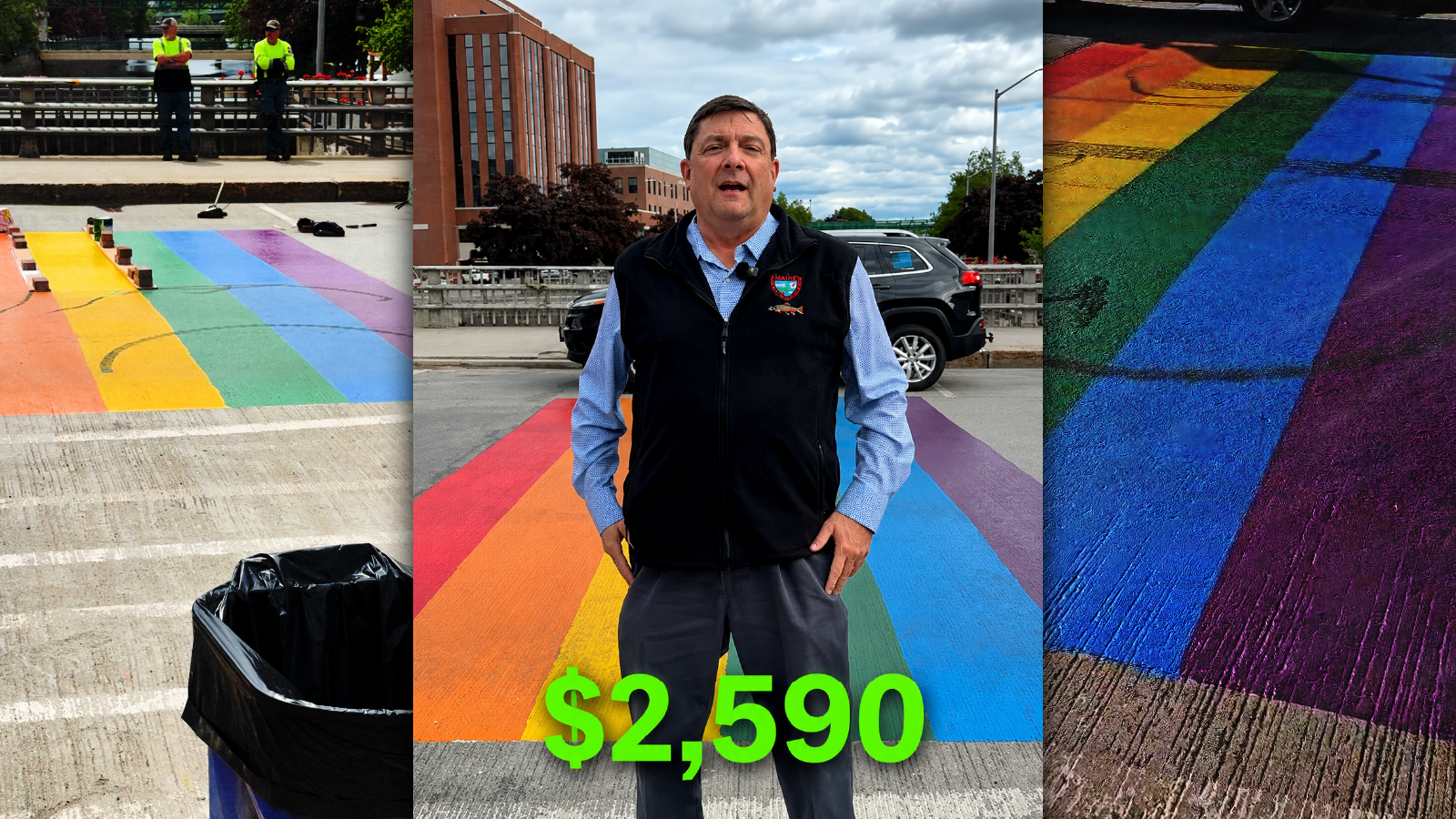 Bangor’s Rainbow Crosswalk Cost Taxpayers $2,590 Before Repairs