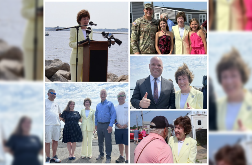 Collins Marks Start of Long-Awaited Camp Ellis Shore Damage Mitigation Project&hellip;
